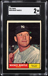 1961 Topps #300 Mickey Mantle SGC GOOD 2