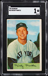 1954 Bowman #65 Mickey Mantle SGC POOR 1