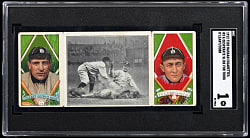 1912 T202 Hassan Triple Folders "A Desperate Slide For Third" Ty Cobb/Charles O'Leary SGC POOR 1