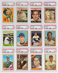 1960-1968 Topps Hall of Fame PSA Graded Collection (12) with (2) Clemente, (2) Koufax, (2) Mantle & Yastrzemski Rookie