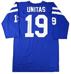 Johnny Unitas Signed 3/4 Sleeve Baltimore Colts Style Throwback Jersey