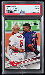 2017 Topps #350 David Ortiz with Albert Pujols Super Shortprint Variation PSA MINT 9