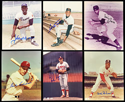 Signed 8x10 Collection (73) with (57) Hall of Famers Including Aaron, Mays, Ryan
