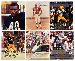 Football Greats Signed 8x10 Photograph Collection (18) With J. Brown, Namath, Starr, Unitas
