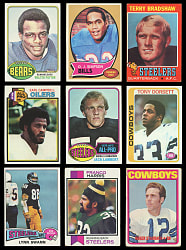 1970-1980 Topps Football Complete/Near Set Run (11) with Walter Payton Rookie Plus 1972 High Numbers