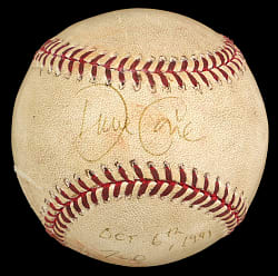 1991 David Cone Signed and Milestone-Inscribed Game-Used ONL/White Baseball From 19K Game