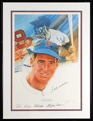 Ted Williams Signature Framed Displays (4) with (2) Limited-Edition