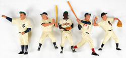1958-1963 Hartland Baseball Statues (5) with Fox, Mantle, Mays, Ruth & Williams