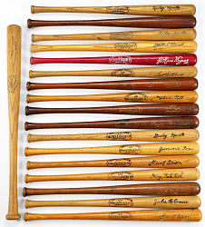 1930s-Modern Mini-Bat Collection (70+) with (2) Gehrig, Hornsby, J. Robinson, Ruth, Wagner