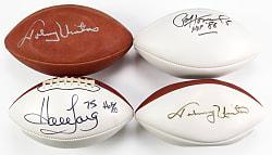 Football Hall of Famers Signed Collection (5) With (2) Johnny Unitas Footballs