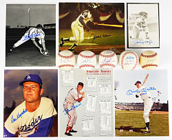 Signed Baseballs & Photographs Collection (36) With Various Hall of Famers Including Hank Aaron & Mickey Mantle "No. 7"