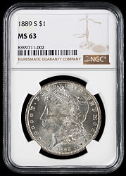 1889-S Morgan San Francisco Silver Dollar - NGC MS63