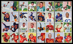 1950 Bowman Football 8-Card Uncut Panel Group (4) with (10) Hall of Famers Including #5 Y.A. Tittle Rookie - Sharp!