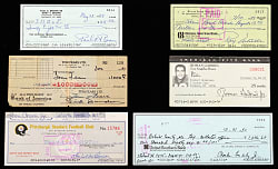 1950s-1990s NFL Hall of Famers Signed Check Collection (21) with Dan Rooney Pittsburgh Steelers Payroll Check to Bud Carson