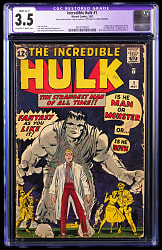 1962 Marvel The Incredible Hulk #1 First Appearance of Hulk - CGC 3.5 Restored
