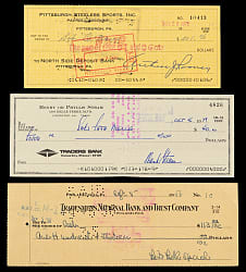 1950s-1970s NFL Hall of Famers Signed Check Collection (20) with Art Rooney, Hank Stram, Bert Bell