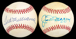 Joe DiMaggio & Ted Williams Single-Signed Baseball Pair - Each with JSA LOA