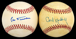 Leo Durocher & Carl Hubbell Single-Signed Baseball Pair - Each with JSA/PSA Certification