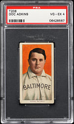 1909-1911 T206 White Border Doc Atkins PSA VG-EX 4