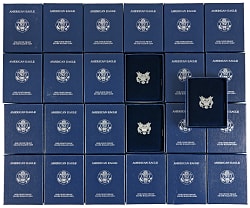 2006-W U.S. $1 Eagle Silver Bullion Proof Coins (25) in Original Mint Boxes