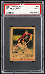 1951 Parkhurst Hockey #49 Bill Mosienko Rookie PSA NM 7