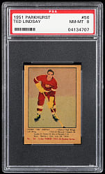 1951 Parkhurst Hockey #56 Ted Lindsay Rookie PSA NM-MT 8