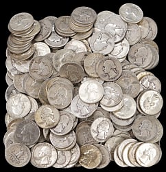 1930s-1960s Washington Silver Quarters (250)