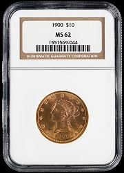 1900 $10 Liberty Head Gold Eagle Coin - NGC MS62