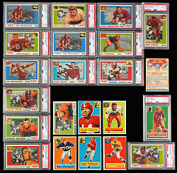 1952-1956 Topps & Bowman Football Collection (82) with Various Hall of Famers & (15) PSA Graded