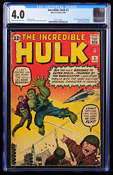1962 Marvel The Incredible Hulk #3 First Appearance of Ringmaster and the Circus of Crime - CGC 4.0