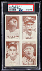 1934 Exhibits 4-on-1 Babe Ruth, Lou Gehrig, Vernon Gomez and Bill Dickey PSA POOR 1
