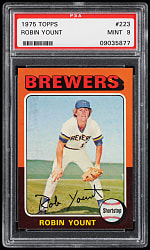 1975 Topps #223 Robin Yount Rookie PSA MINT 9