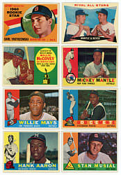 1960 Topps Partial Set (394/572) with Aaron, Clemente, Mantle, Mays & McCovey/Yastrzemski Rookies
