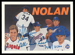 1991 Upper Deck Baseball Heroes #18 Nolan Ryan Autograph with "All-Time Leader" Inscription #1981/2500