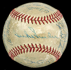 1963 New York Mets Team Signed Baseball with (27) Signatures Including Casey Stengel, Duke Snider & Lindsey Nelson (Announcer)