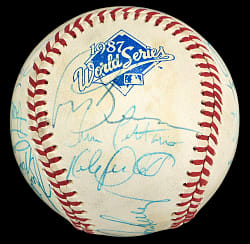1987 World Series Champions Minnesota Twins Team Signed Official World Series Baseball with (17) Signatures Including Kirby Puckett, Bert Blyleven, Tony Oliva