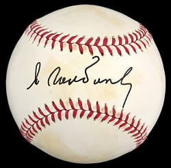Mikhail Gorbachev Single-Signed OAL/Brown Baseball