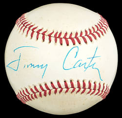 Jimmy Carter Signed Items (4) Including Single-Signed Baseball and (1) Dual-Signed with Walter Mondale