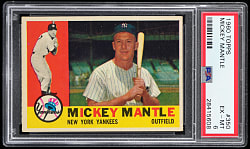 1960 Topps #350 Mickey Mantle PSA EX-MT 6