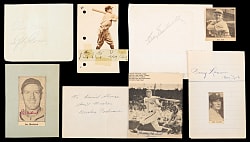 Tougher Hall of Famers Signed Flats Collection (8) with Mel Ott, Billy Southworth, Kiki Cuyler