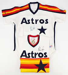 Nolan Ryan Boldly Signed Houston Astros Jersey Pair with 1980 Mitchell & Ness