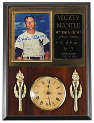 Mickey Mantle Signed Photo & Clock Limited Edition (#130/300) Display
