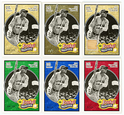 2005 Upper Deck Baseball Heroes #103 Babe Ruth Full Rainbow (5) with #1/1 Plus Game-Used Bat #/10 Shortprint