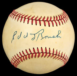 Edd Roush Single Signed Feeney ONL Baseball with JSA LOA