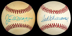Joe DiMaggio (Full JSA LOA) & Ted Williams Single-Signed Baseball Pair
