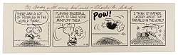 Lot # 7: 1981 Original Peanuts Baseball-Themed Daily Comic Strip by Charles Schulz - Signed and Inscribed by Schulz!