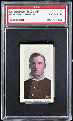 1910-1911 M116 Sporting Life Walter Johnson PSA EX-MT 6