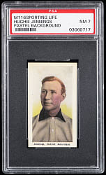 1910-1911 M116 Sporting Life Hughie Jennings Pastel Background PSA NM 7