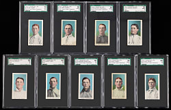 1910-1911 M116 Sporting Life SGC VG/EX 4 to EX+ 5.5 Graded Blue Background Collection (9) with 6 Lionel Carter Collection