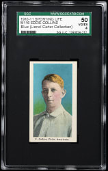 1910-1911 M116 Sporting Life Eddie Collins Blue Background (Lionel Carter Collection) SGC VG/EX 4